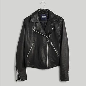 NWOT Madewell  Black Leather biker style Jacket /Coat size small